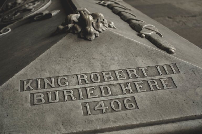 Grave of King Robert III in Paisley Abbey