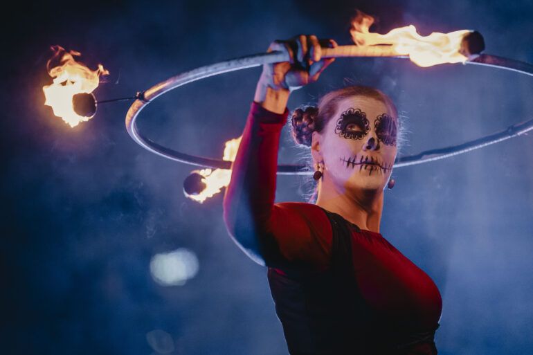 PyroCeltica perform at Paisley Halloween Festival 2023