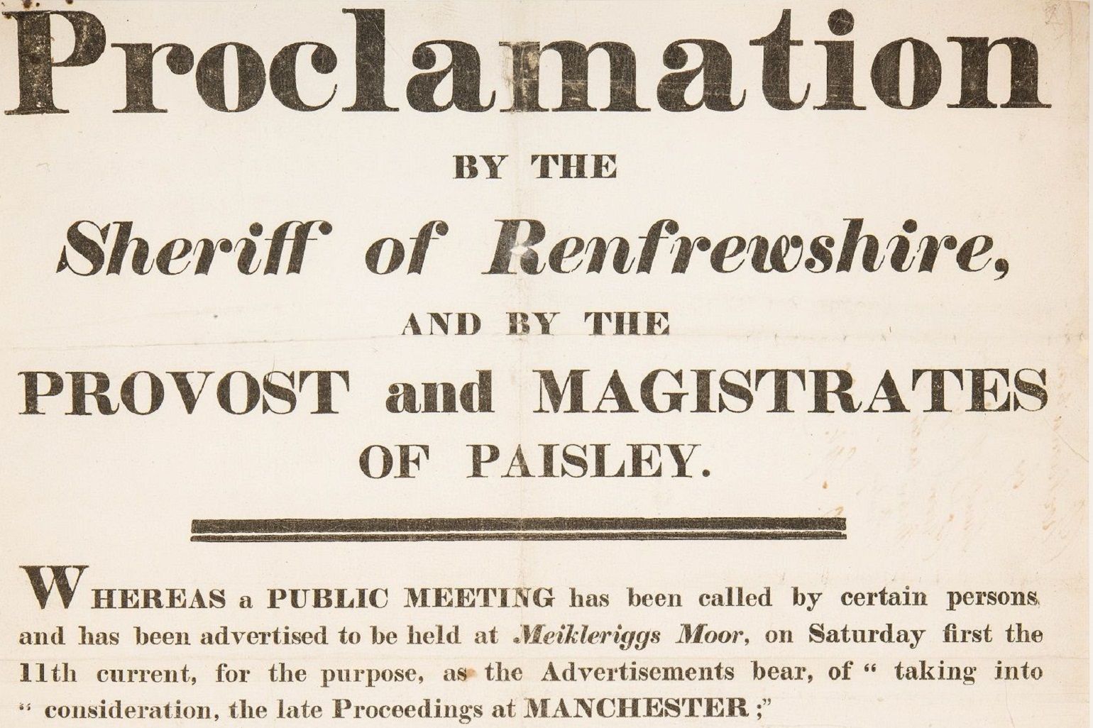 The Radical War of 1820 - Paisley's role in the uprising - Paisley.is