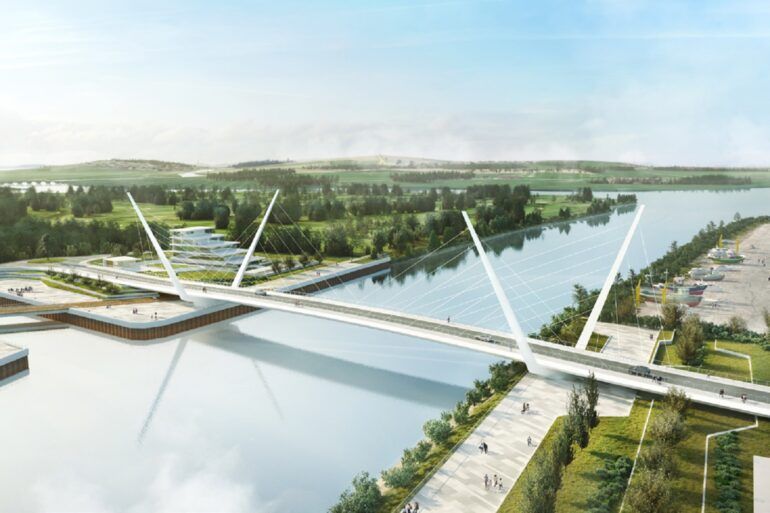 Artist's impression of new bridge at Clyde Waterfront and Renfrew Riverside