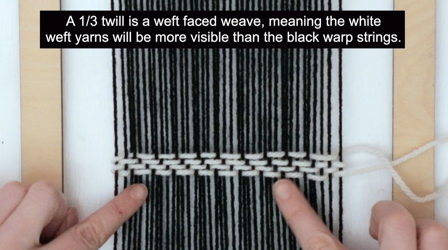 The Artisan's Institute We are Weavers Lesson 10 1/3 Twill Weave