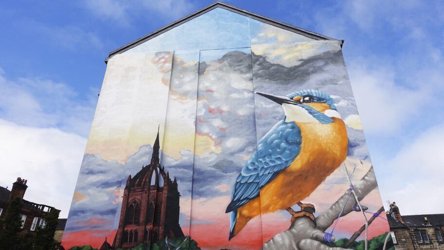 Kingfisher mural landscape