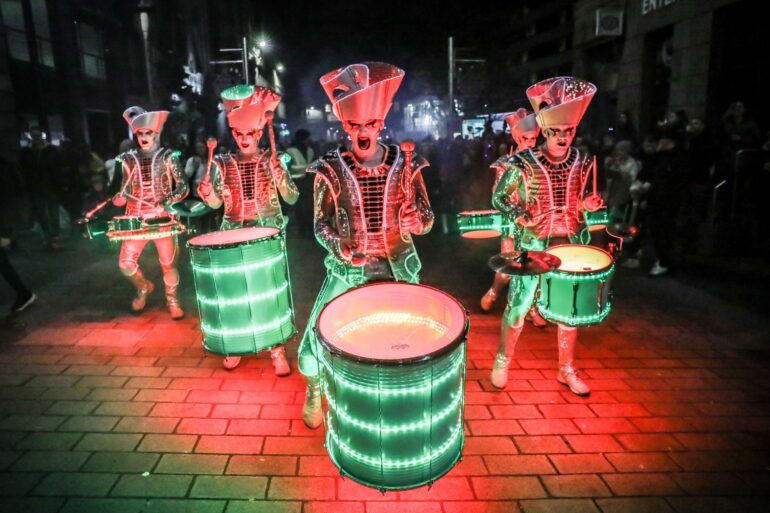 Spark! LED Drummers at Paisley Halloween Festival