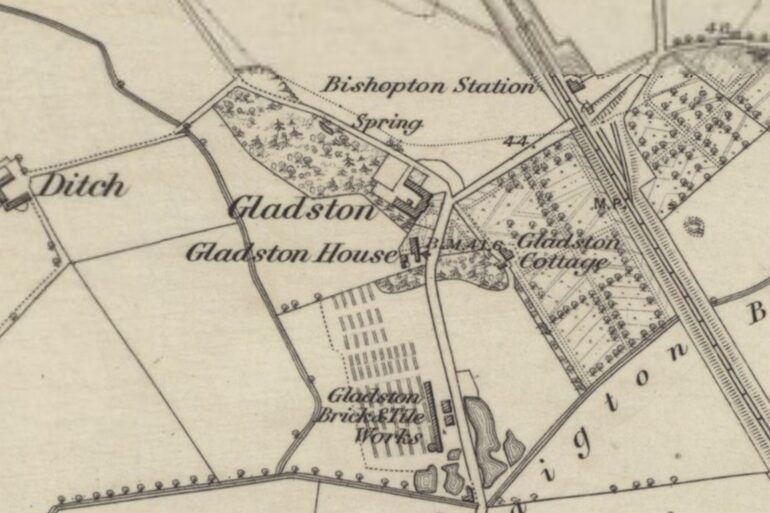 Old map of Bishopton
