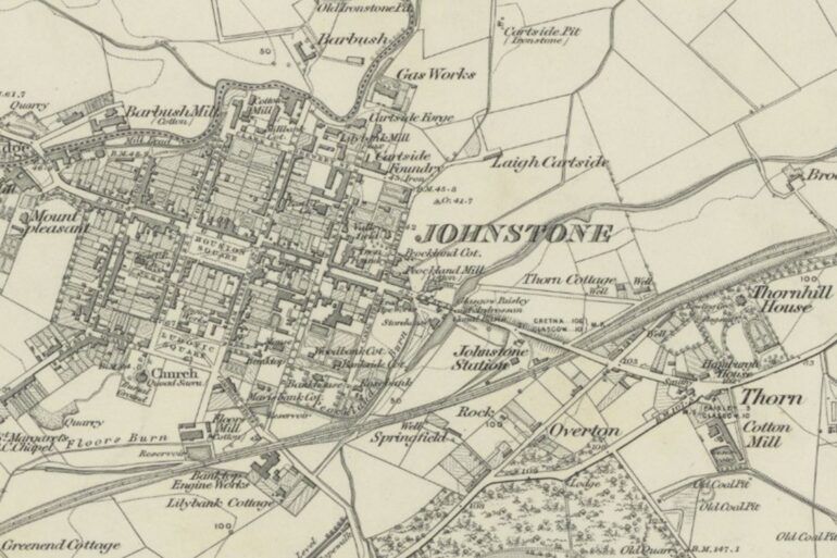 Old map of Johnstone