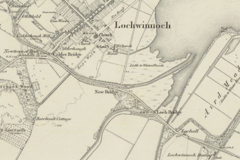 Old map of Lochwinnoch