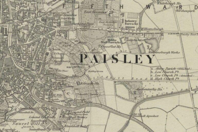Old map of Paisley