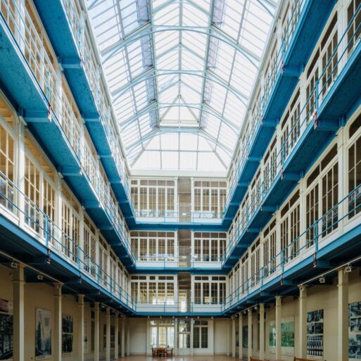 Atrium of Anchor Mill building in Paisley. Image credit, Will Scott.