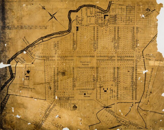 Aged map of Johnstone from the 1800s