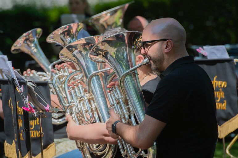 Brass band performer at Renfrew Gala Day 2023