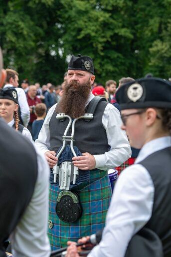 Bearded Pipe Major at Renfrew Pipe Band Competition 2023