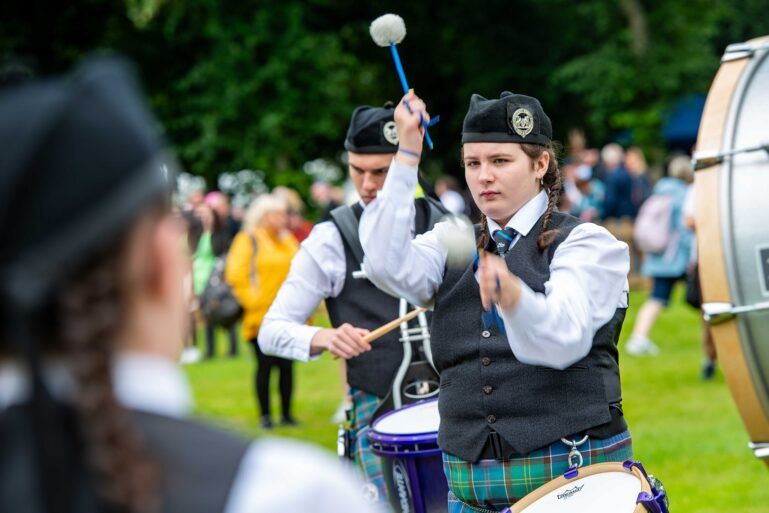 Drummer at Renfrew Pipe Band Competition 2023